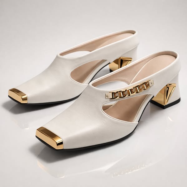 Monaco Gold Mule Heel